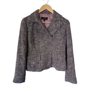 Talbots Purple Tweed Full Zip Jacket Size 2